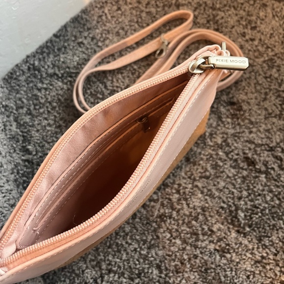 Pixie Mood Baby Pink and Cork Wristlet Purse with Removable Shoulder Strap - Picture 7 of 9